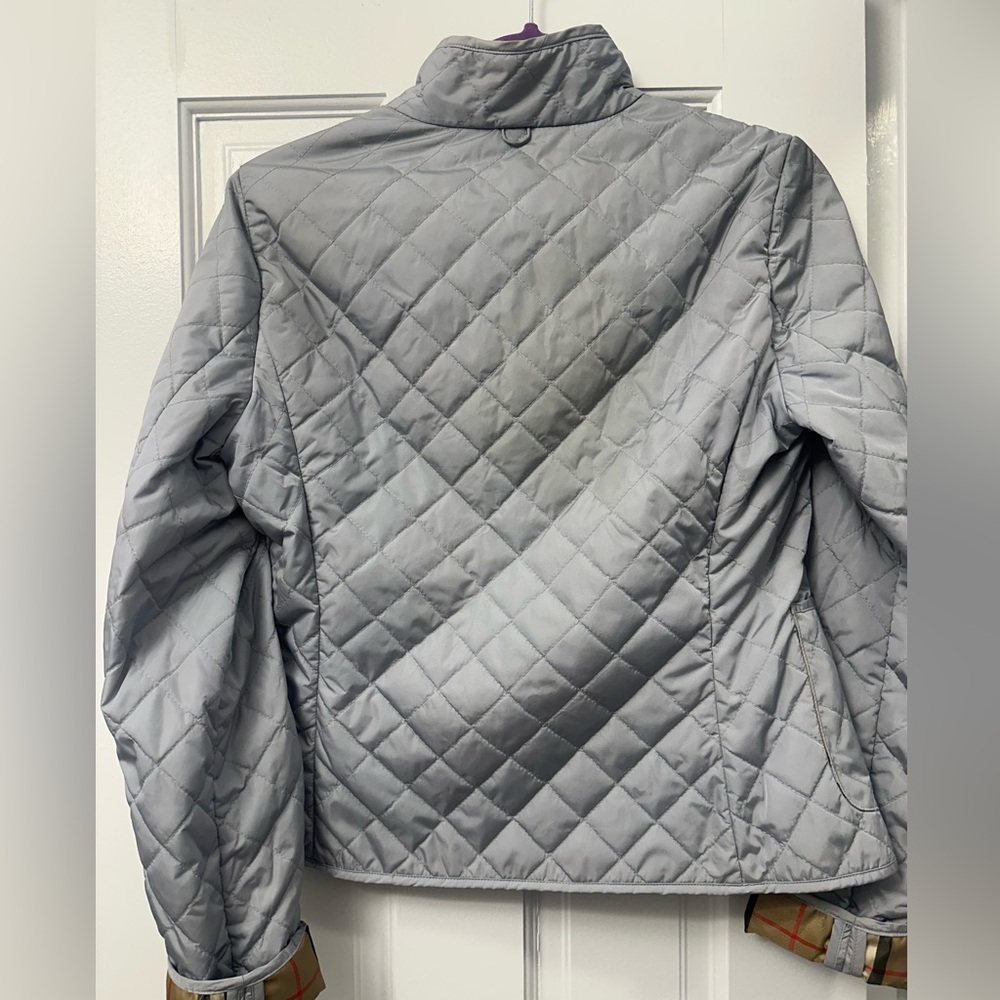 Burberry Gray Plaid Lined Jacket - image 2